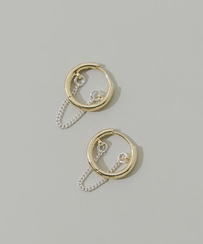 鏈條組合圈形耳環