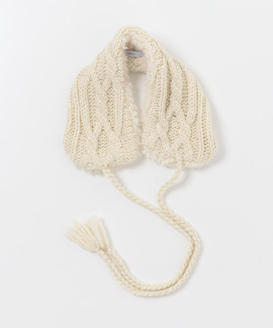 針織拼接連帽耳罩