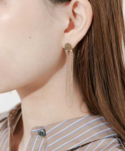 三層鏈條長款耳環