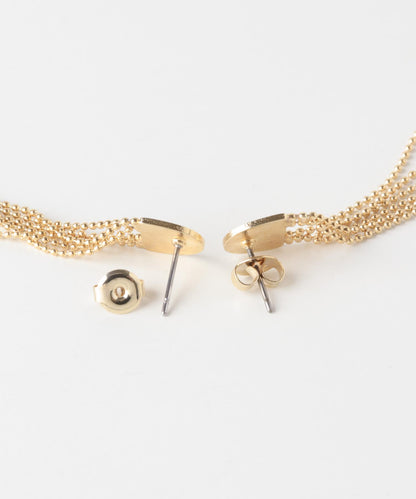 三層鏈條長款耳環