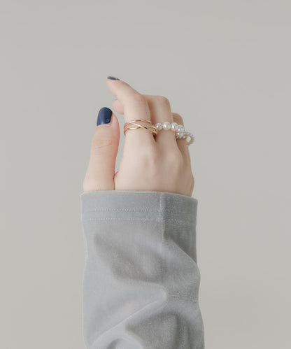 雙指珍珠兩件套戒指