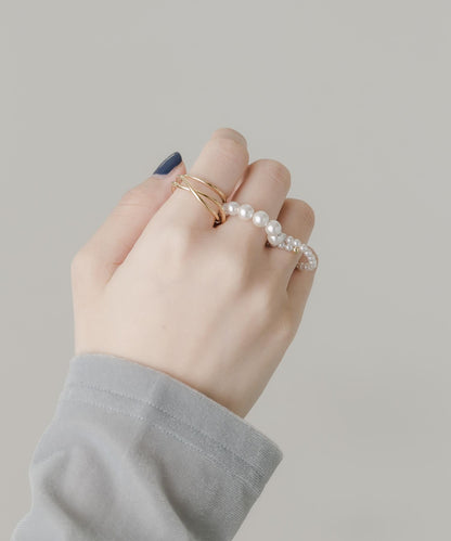 雙指珍珠兩件套戒指