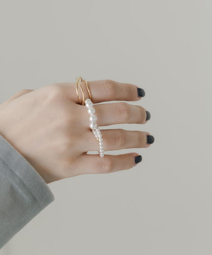 雙指珍珠兩件套戒指