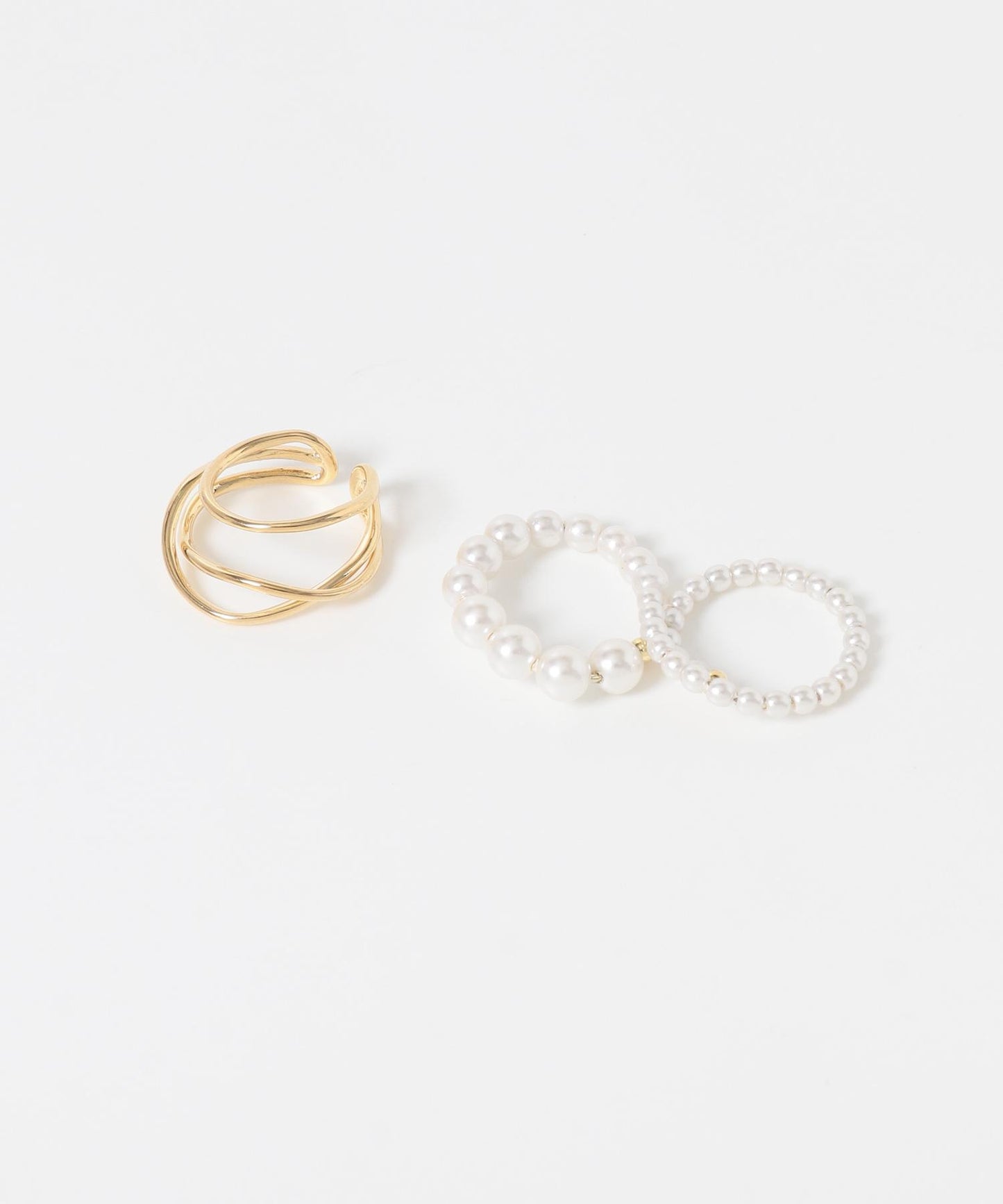雙指珍珠兩件套戒指