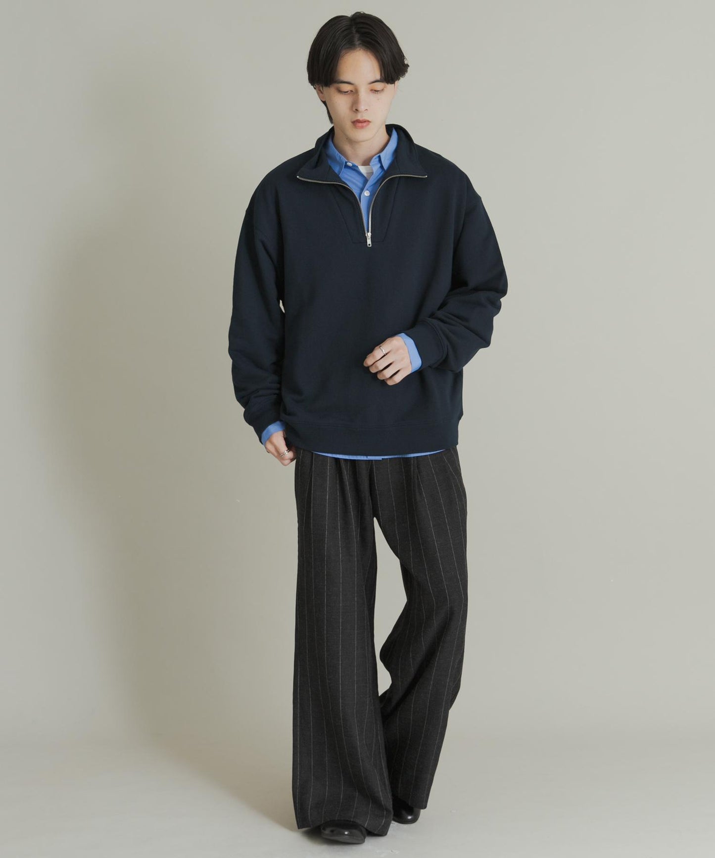 部分網絡限定色半拉鍊長袖衛衣