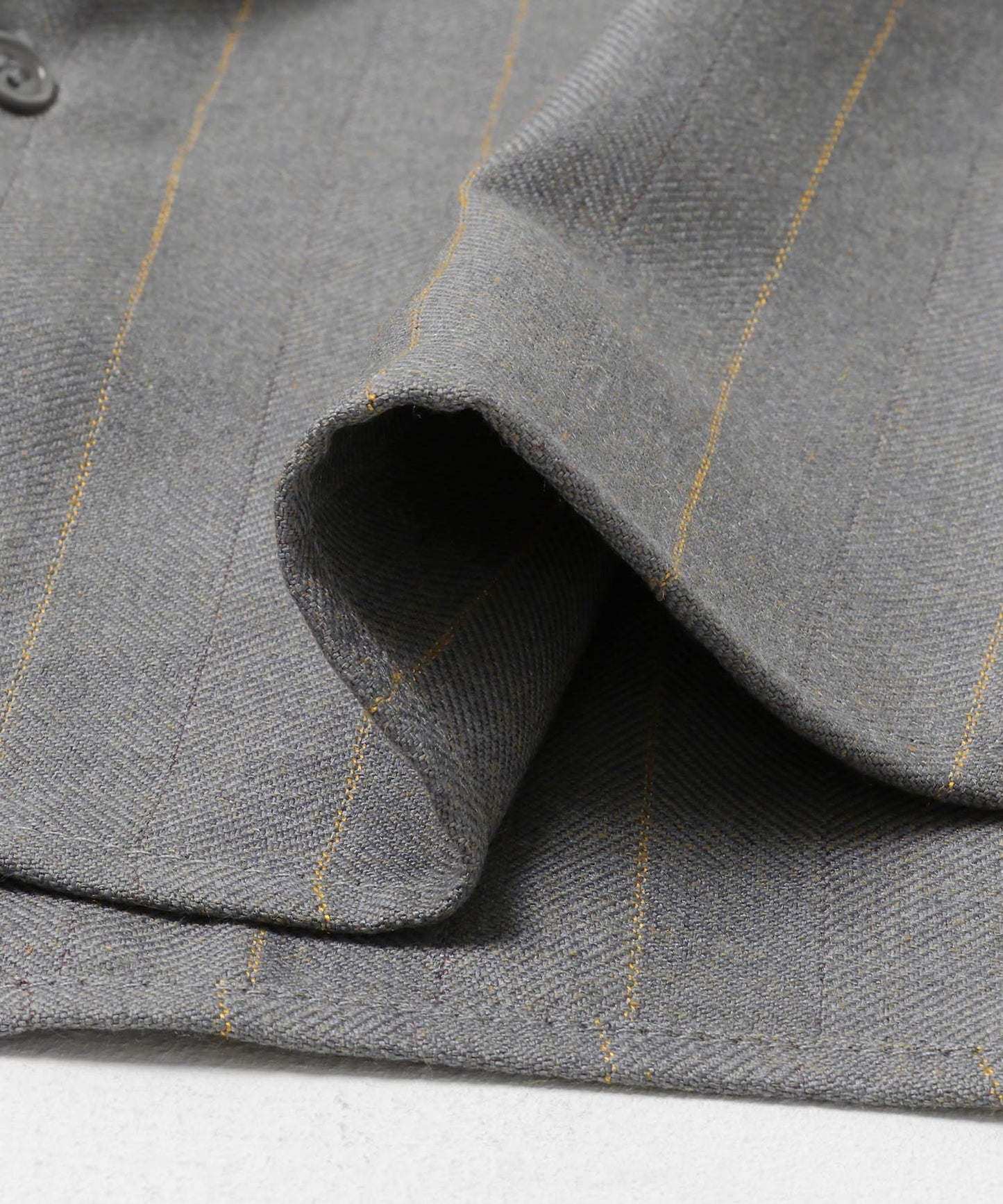 羊毛觸感條紋立領襯衫