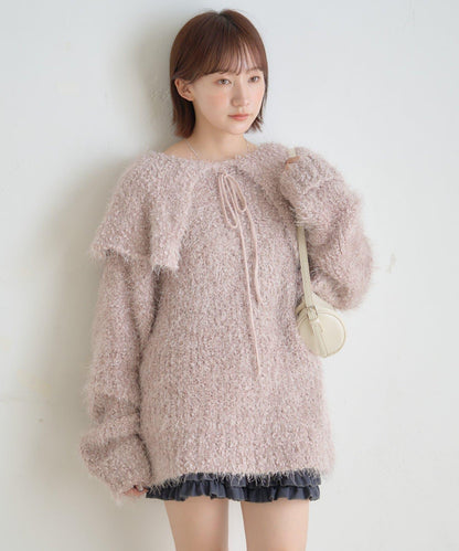 【mystic】[mline]帶領雪花絨針織衫