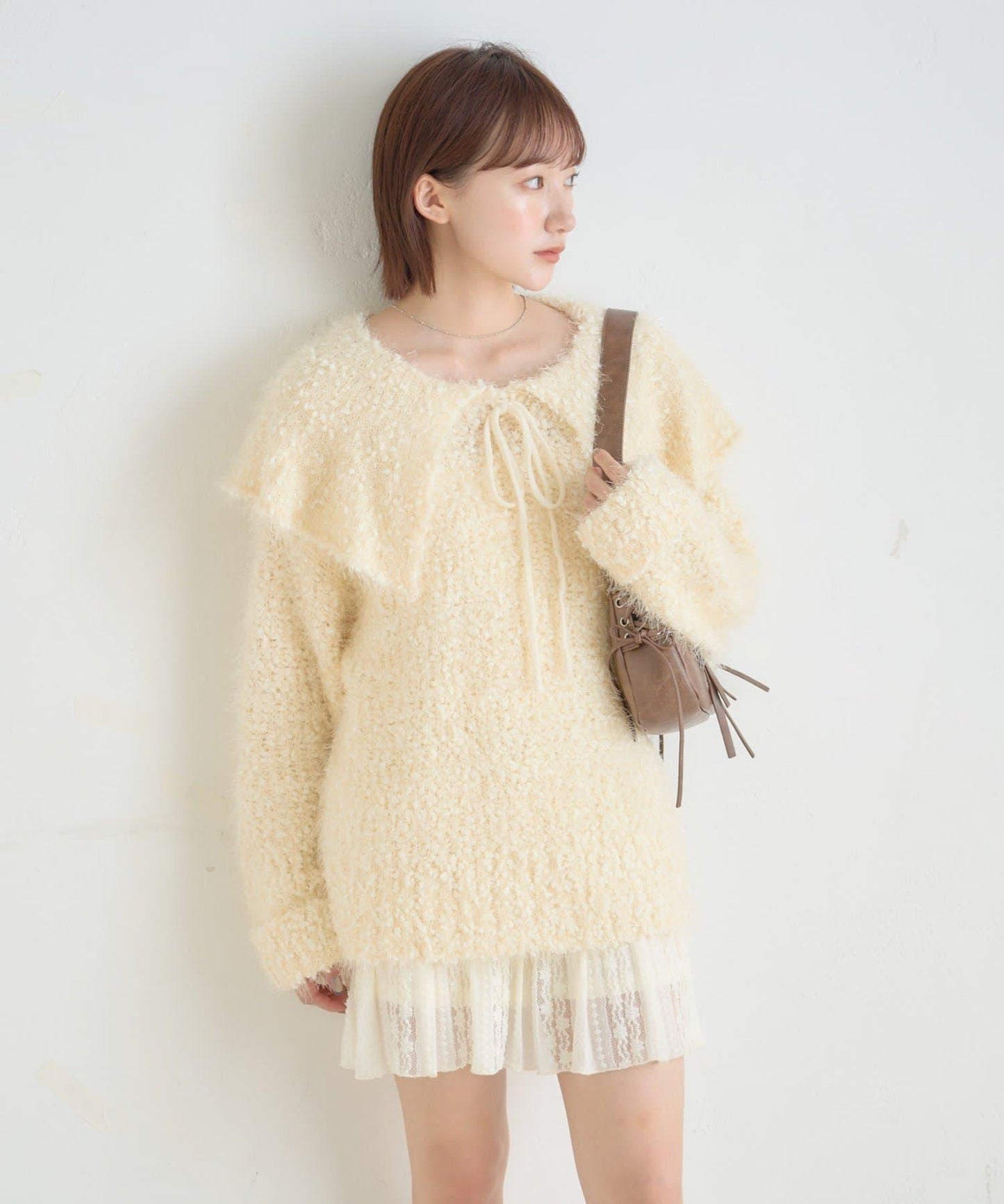 【mystic】[mline]帶領雪花絨針織衫