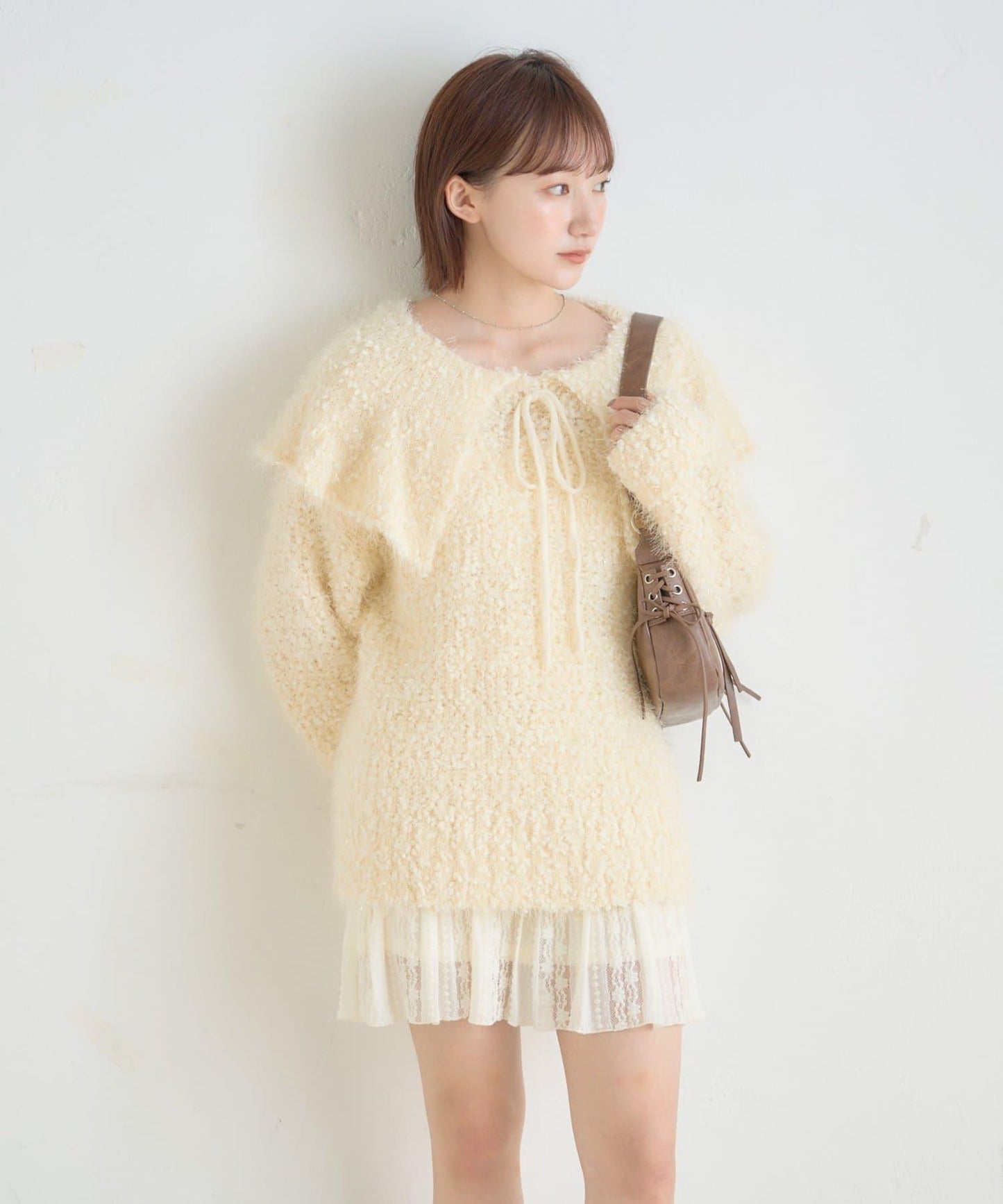 【mystic】[mline]帶領雪花絨針織衫