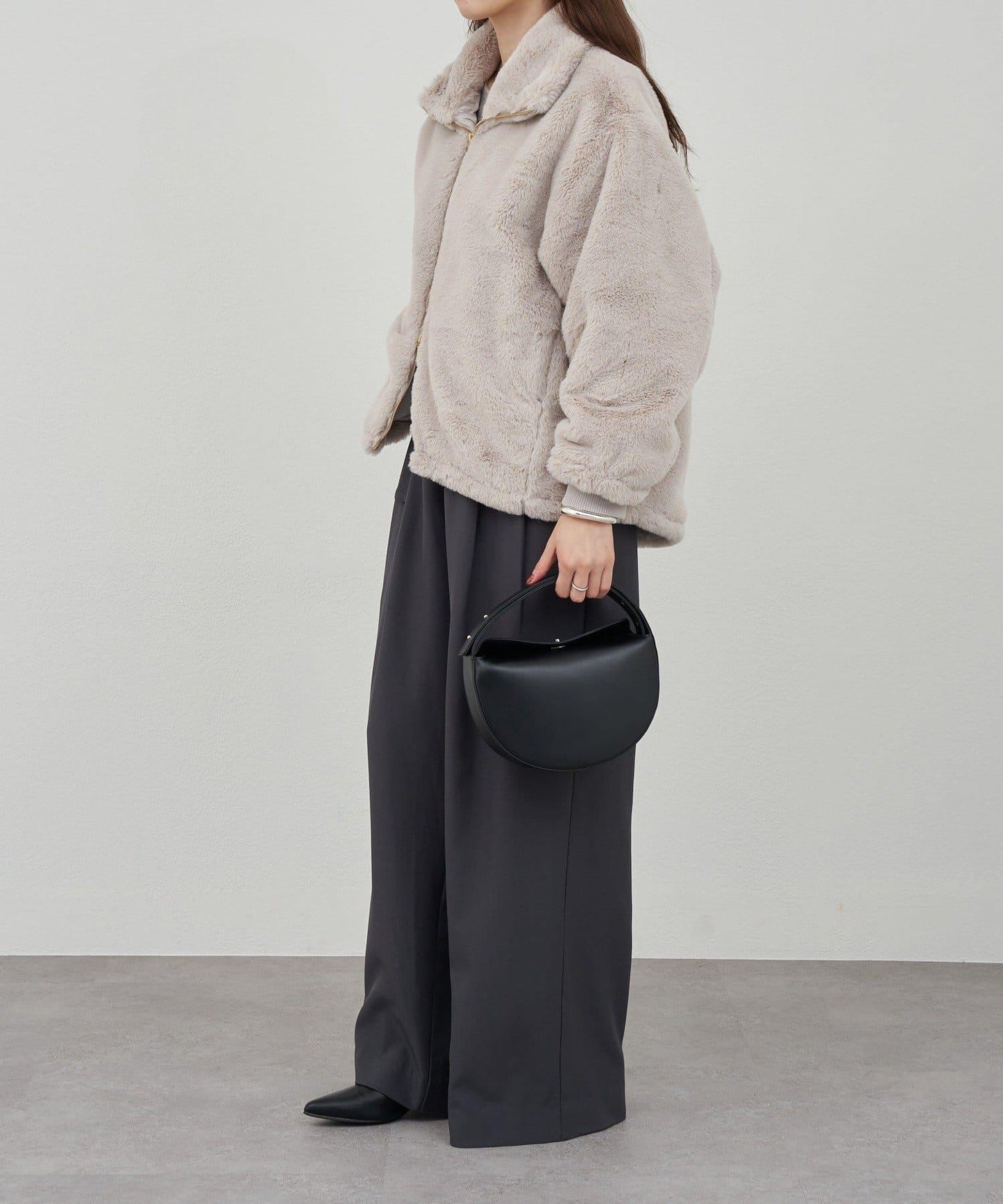 雙拉鍊毛絨大衣