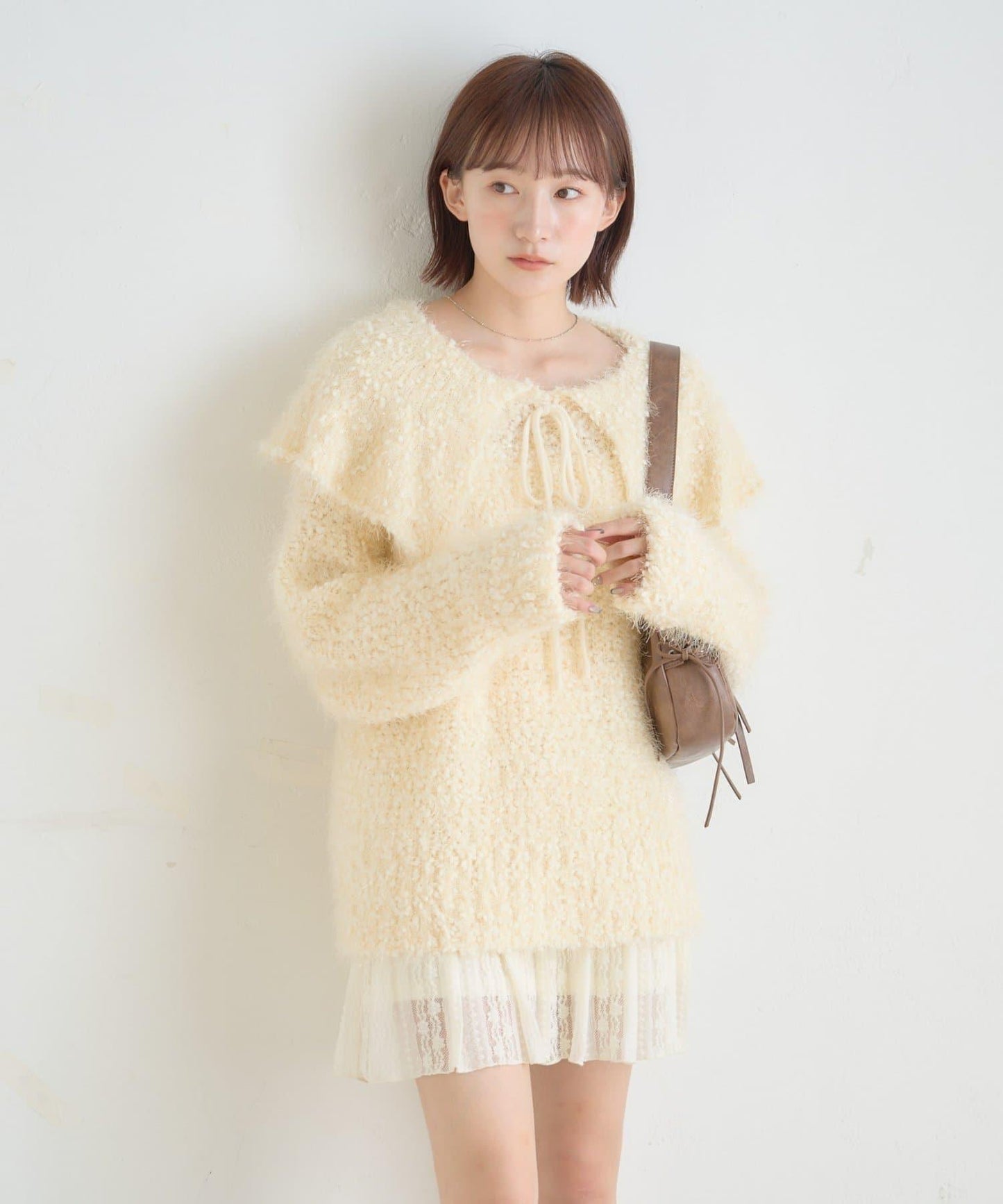 【mystic】[mline]帶領雪花絨針織衫