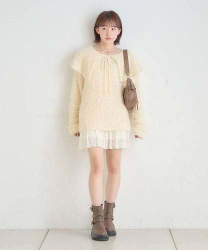 【mystic】[mline]帶領雪花絨針織衫