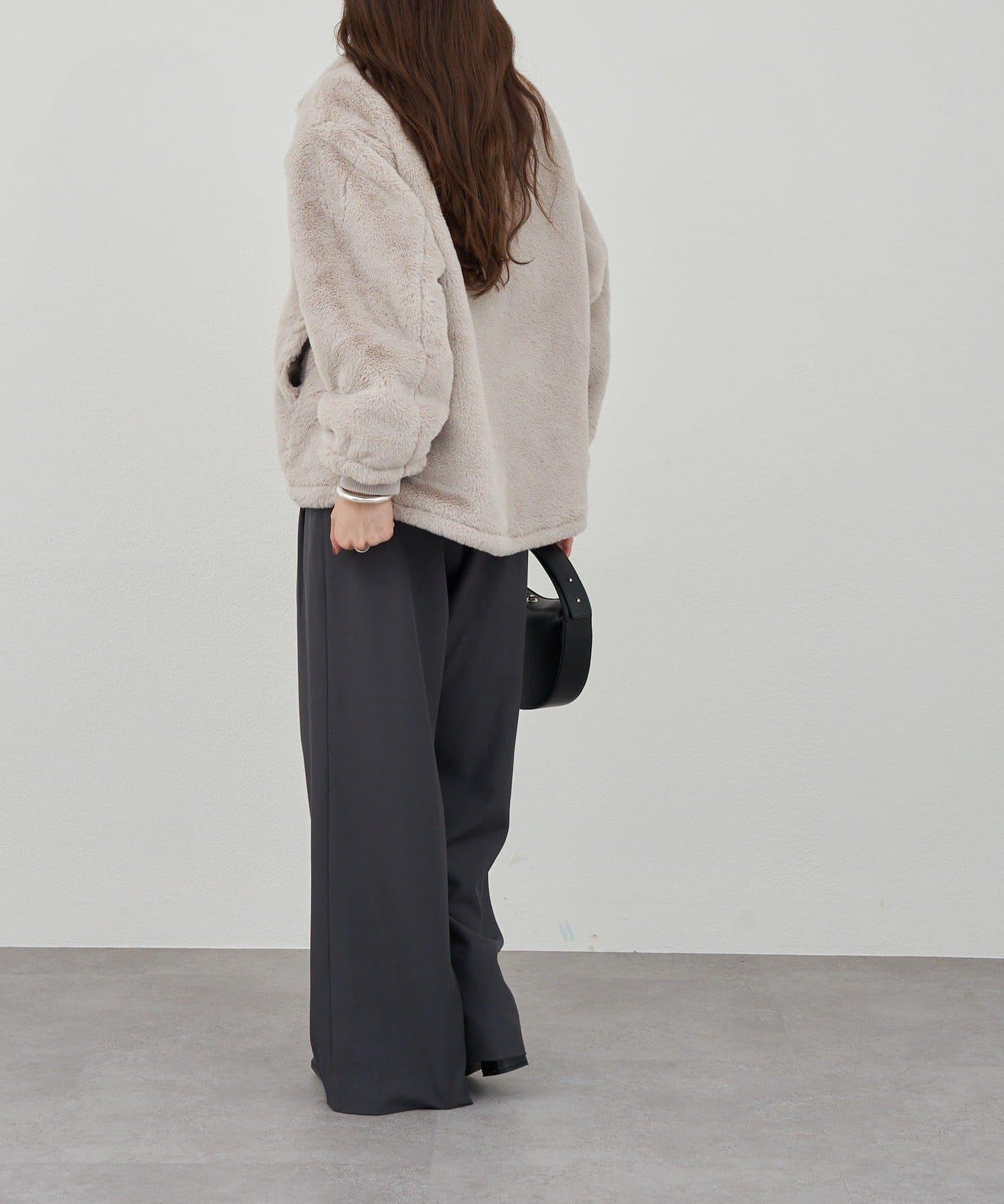 雙拉鍊毛絨大衣