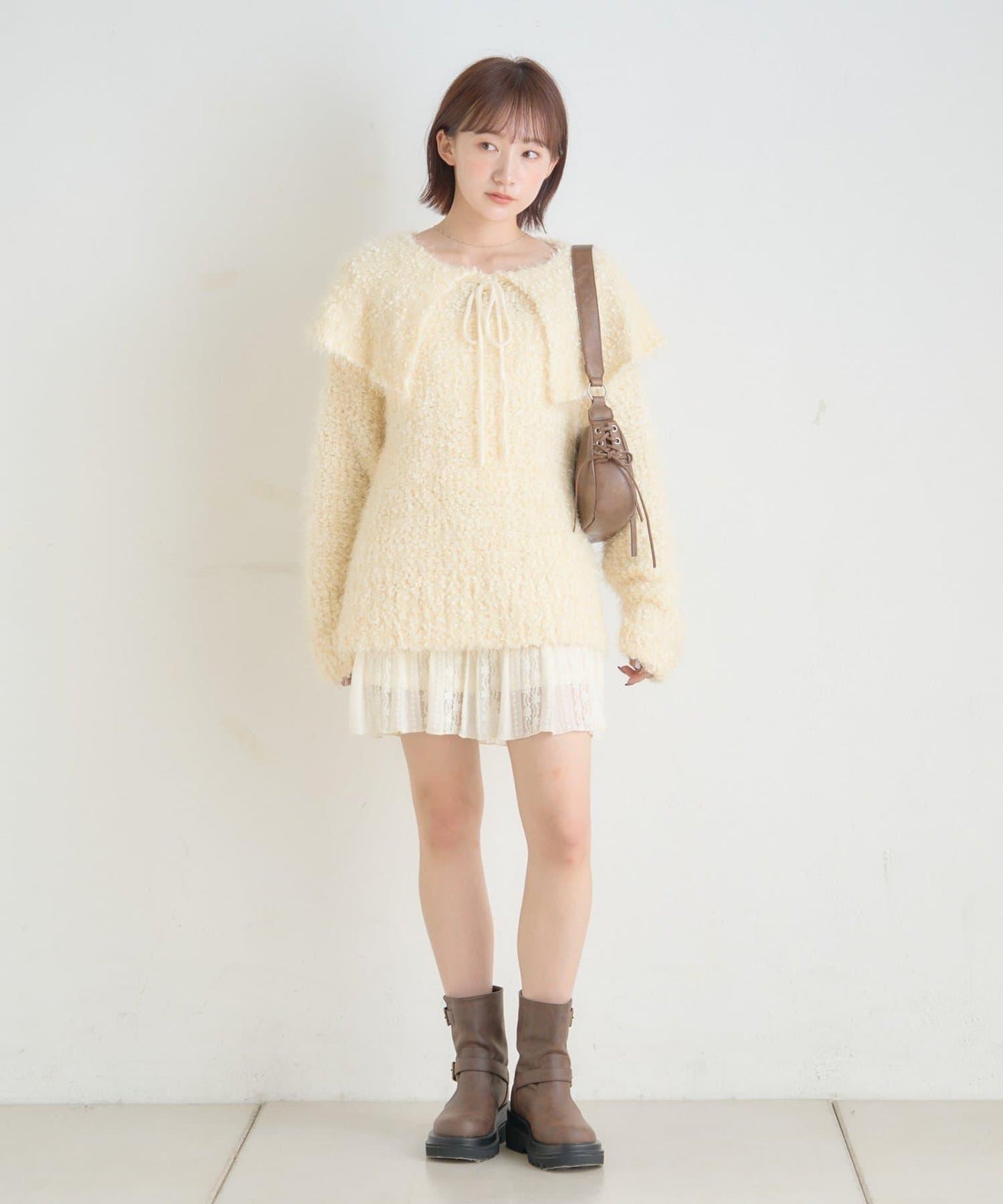 【mystic】[mline]帶領雪花絨針織衫