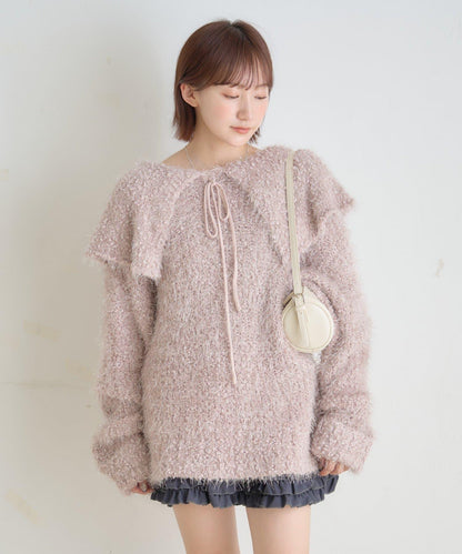 【mystic】[mline]帶領雪花絨針織衫