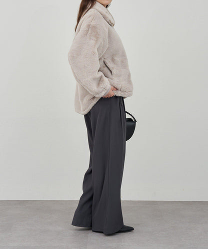 雙拉鍊毛絨大衣