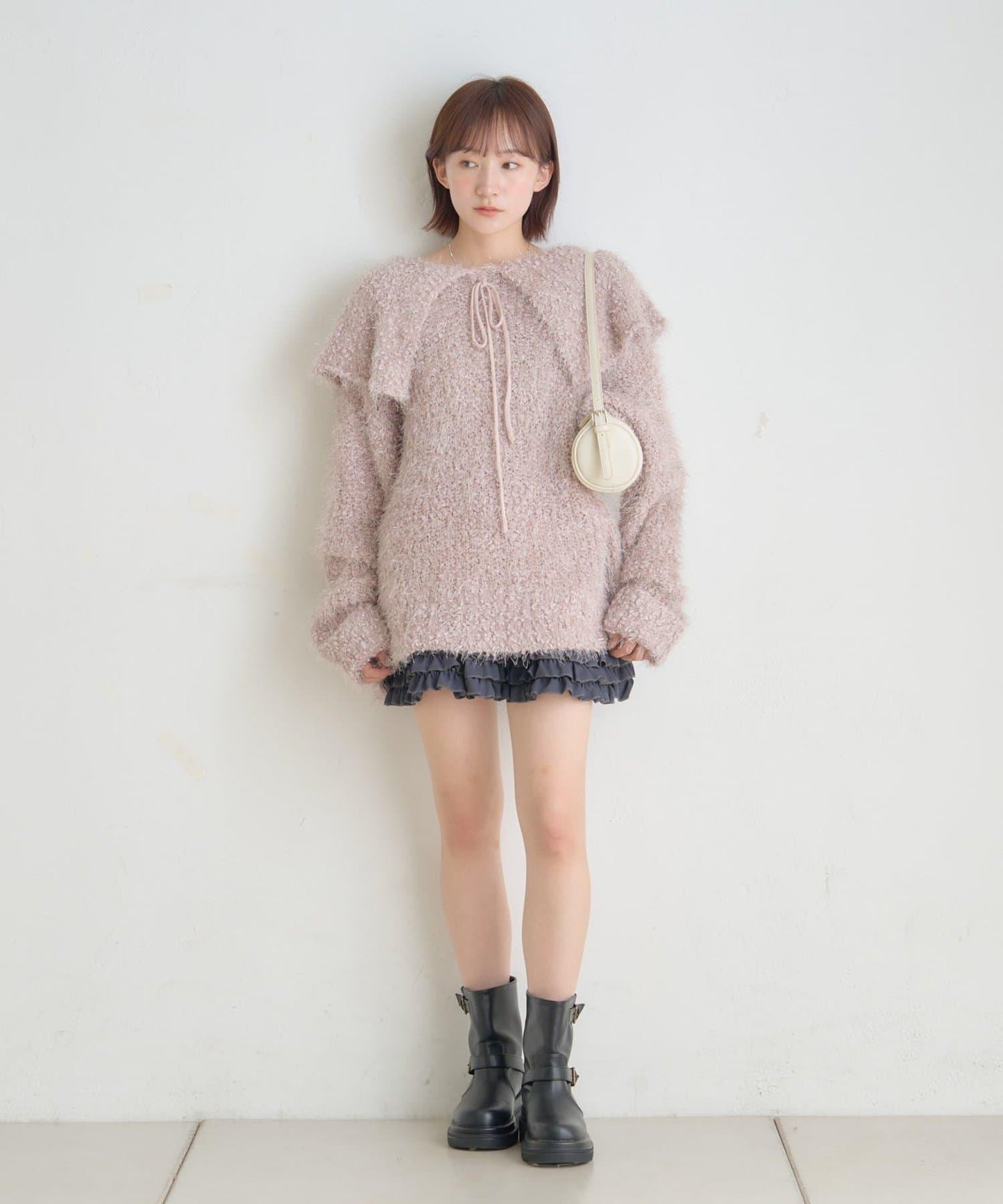 【mystic】[mline]帶領雪花絨針織衫