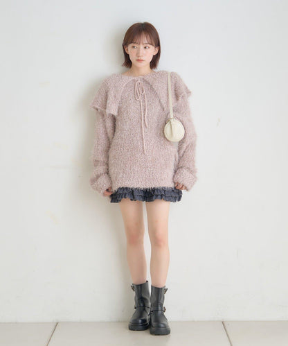 【mystic】[mline]帶領雪花絨針織衫