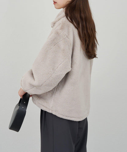 雙拉鍊毛絨大衣