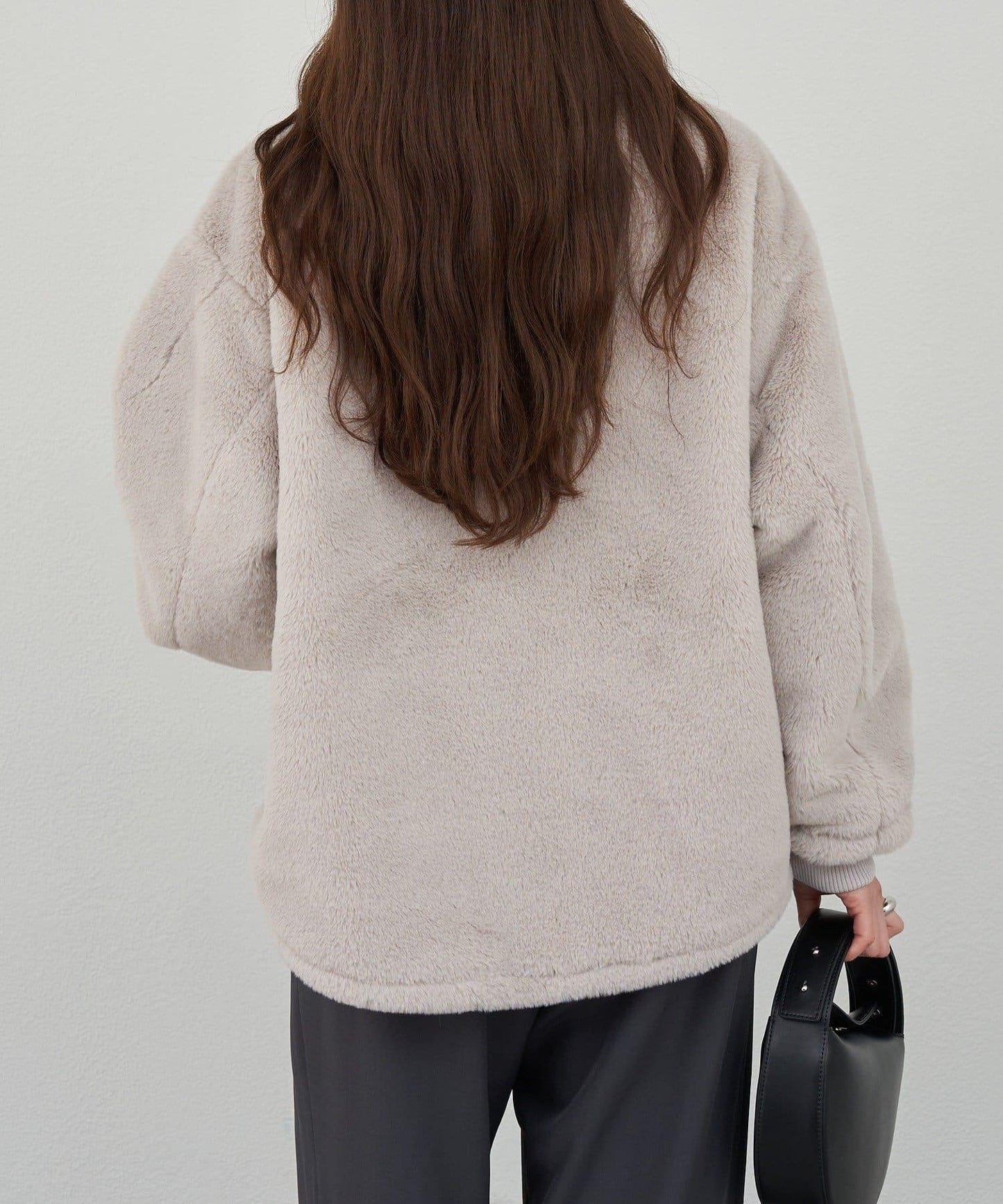 雙拉鍊毛絨大衣