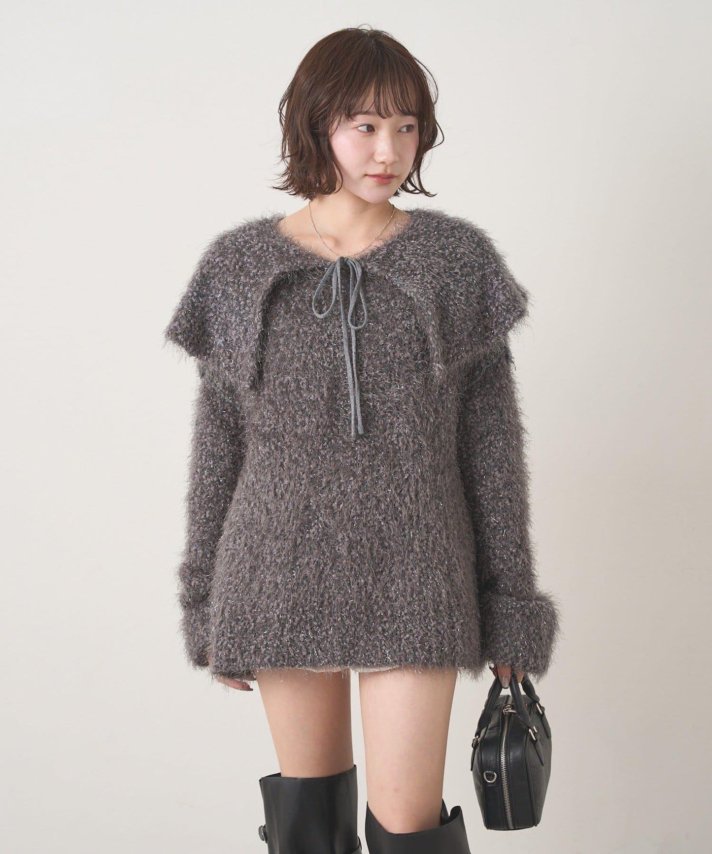 【mystic】[mline]帶領雪花絨針織衫