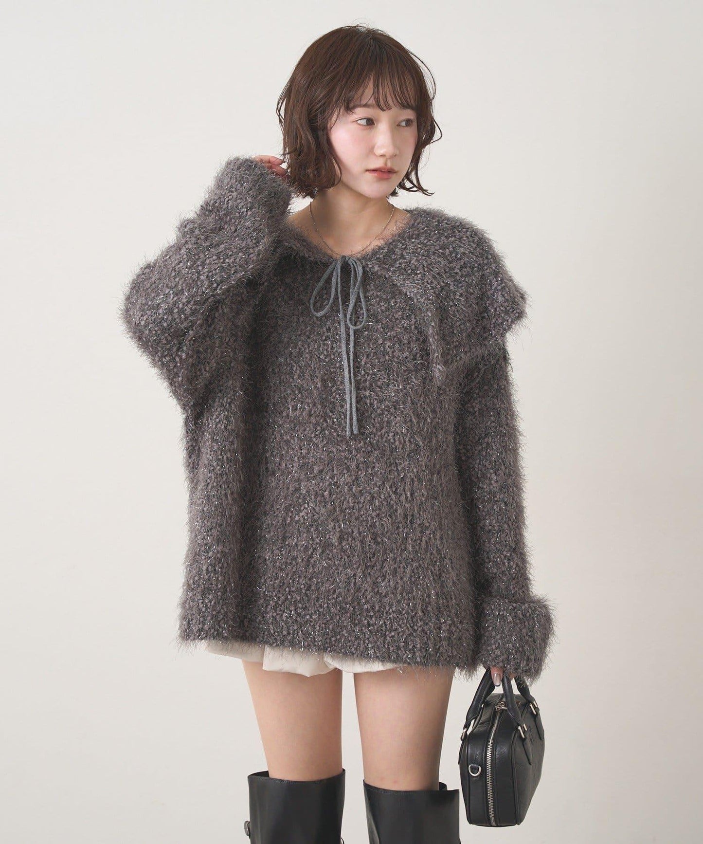 【mystic】[mline]帶領雪花絨針織衫