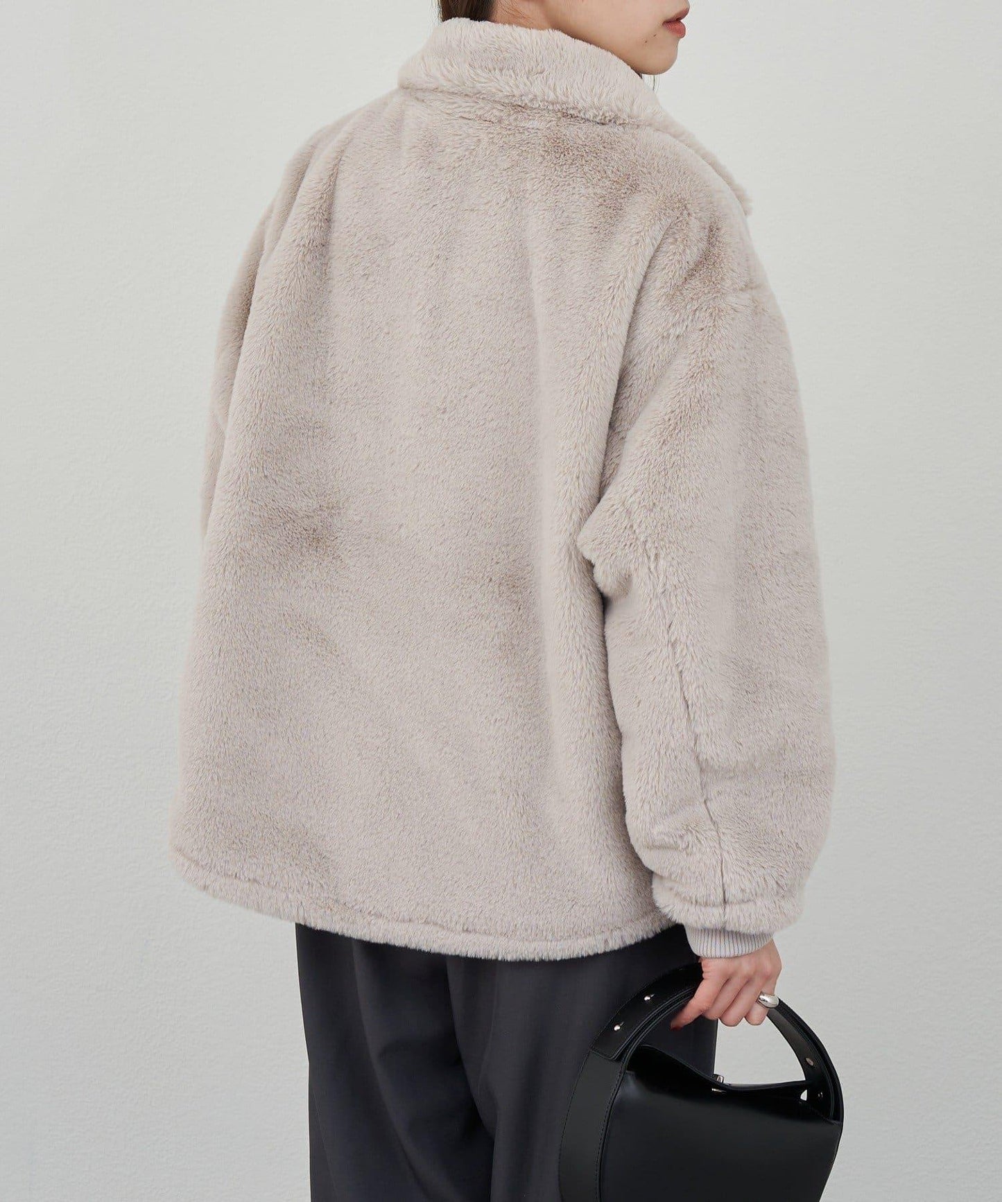雙拉鍊毛絨大衣