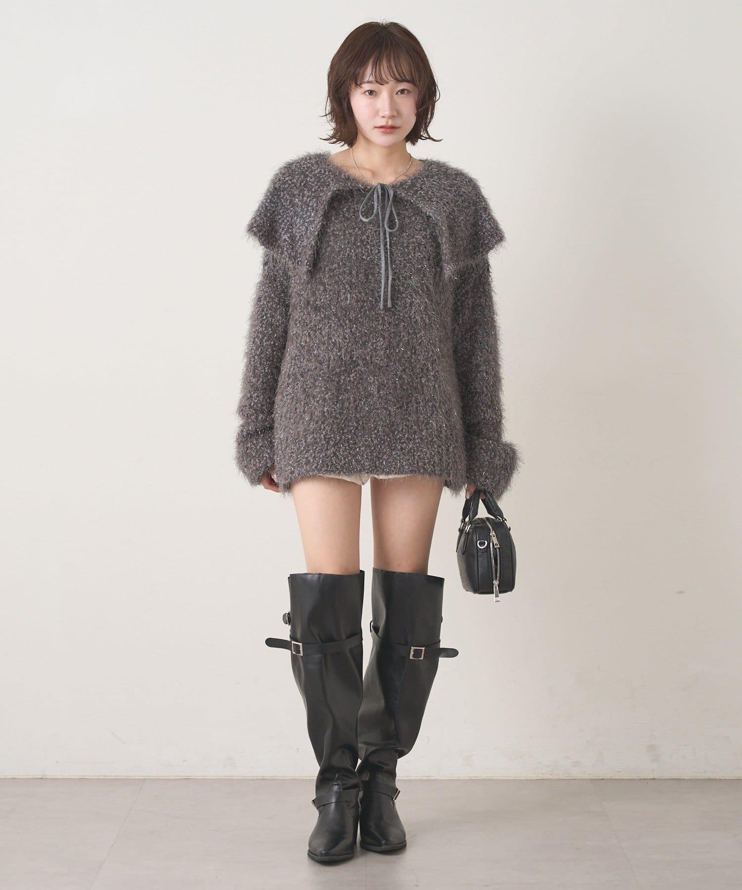 【mystic】[mline]帶領雪花絨針織衫