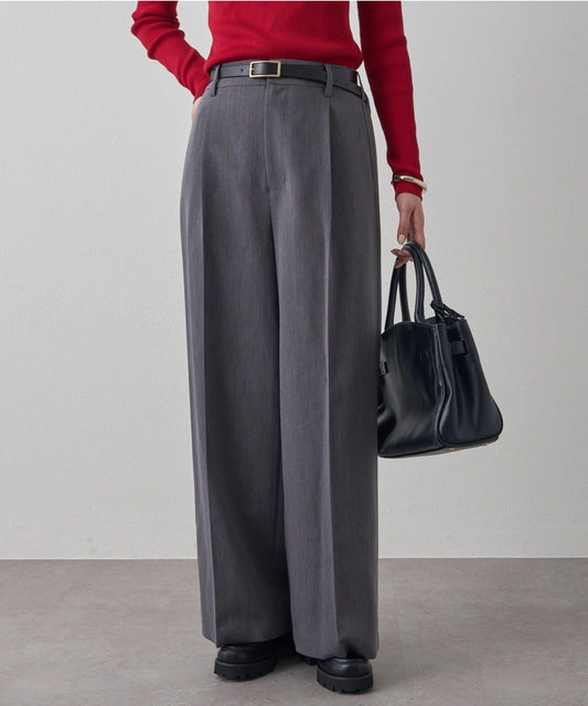 中縫寬腿褲