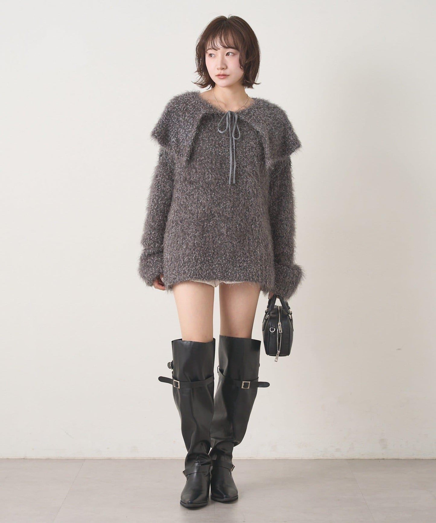 【mystic】[mline]帶領雪花絨針織衫