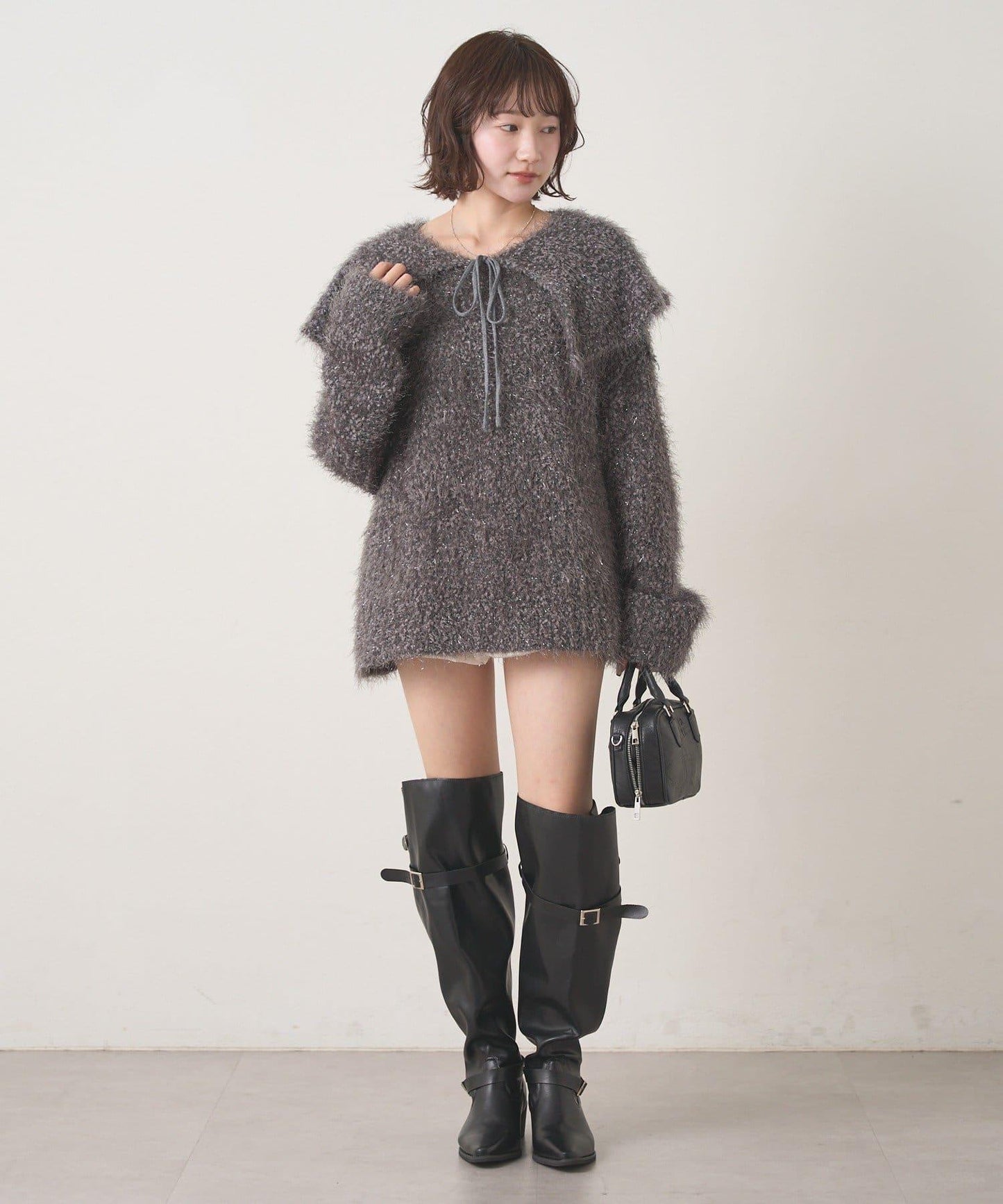 【mystic】[mline]帶領雪花絨針織衫