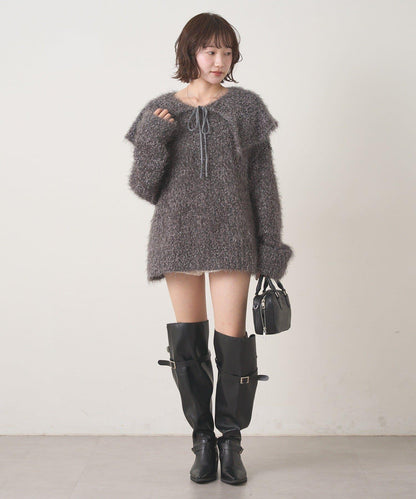 【mystic】[mline]帶領雪花絨針織衫