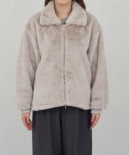 雙拉鍊毛絨大衣
