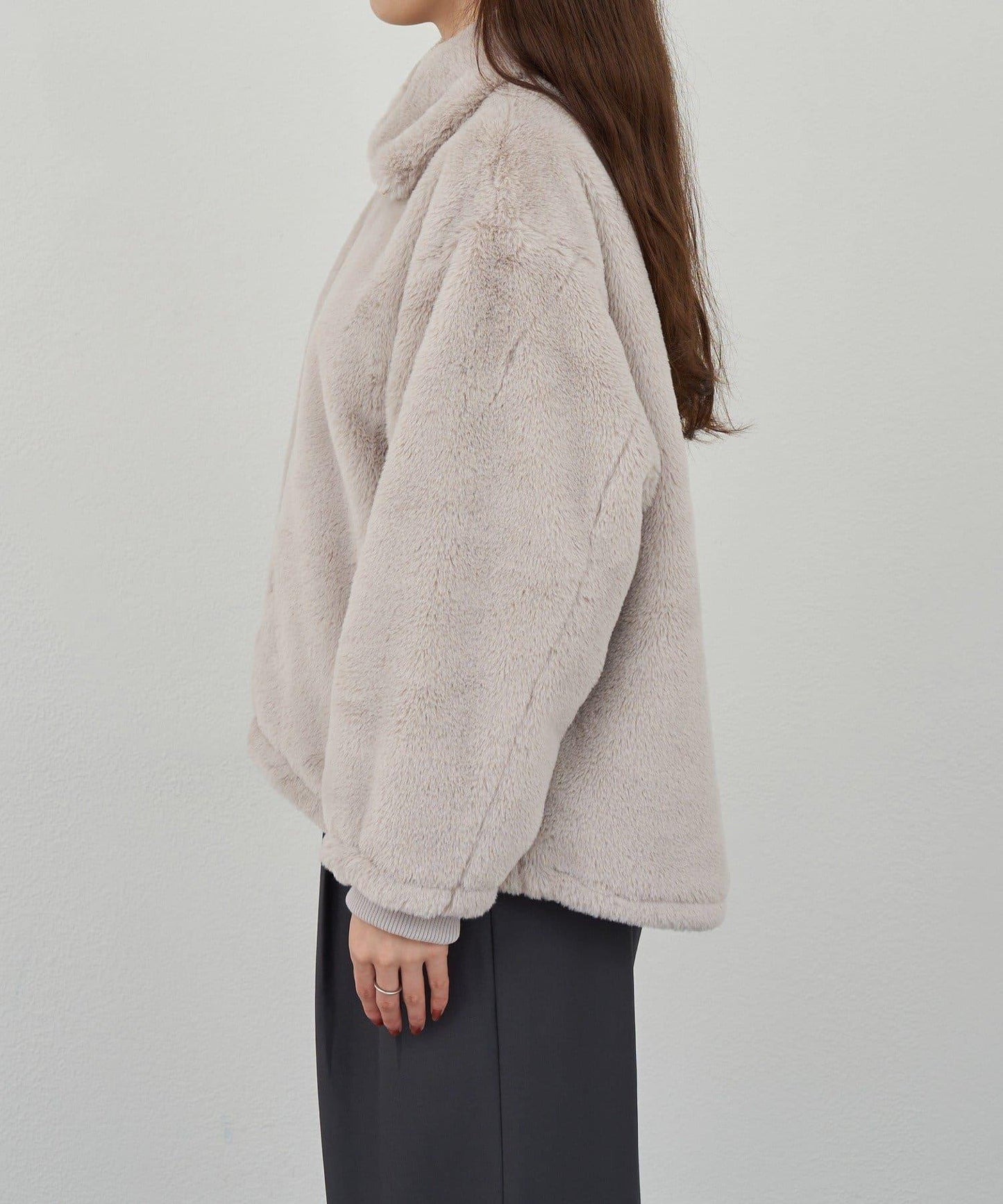 雙拉鍊毛絨大衣