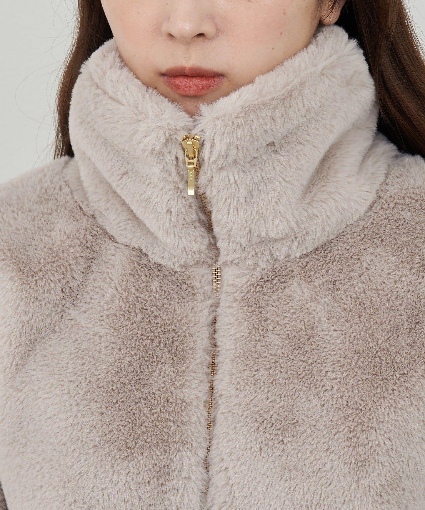 雙拉鍊毛絨大衣