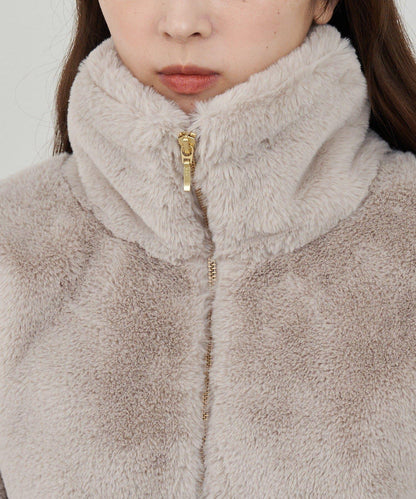 雙拉鍊毛絨大衣