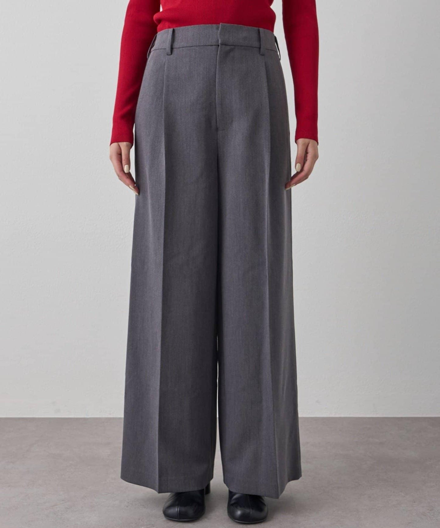 中縫寬腿褲
