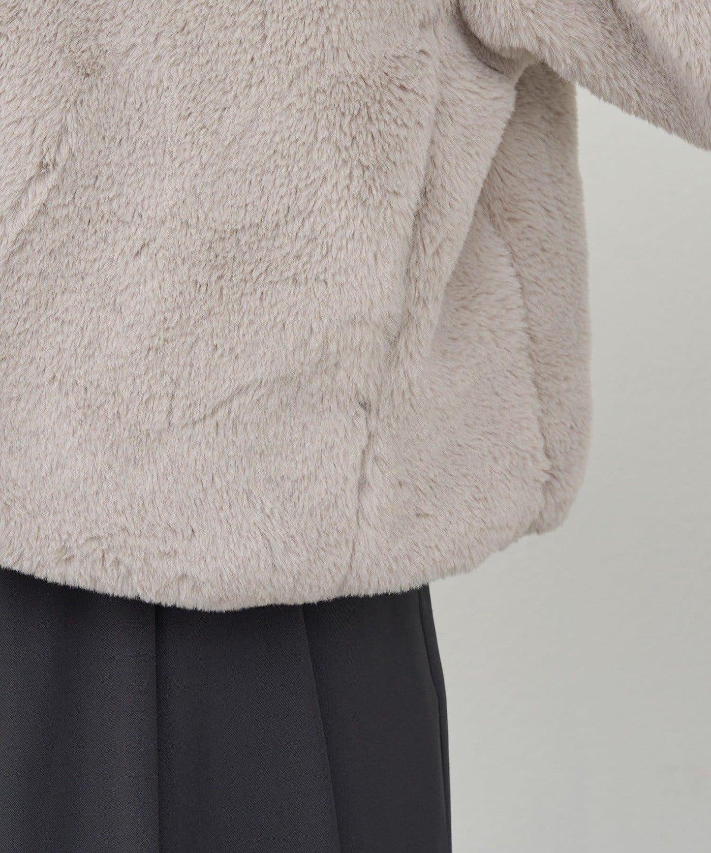 雙拉鍊毛絨大衣