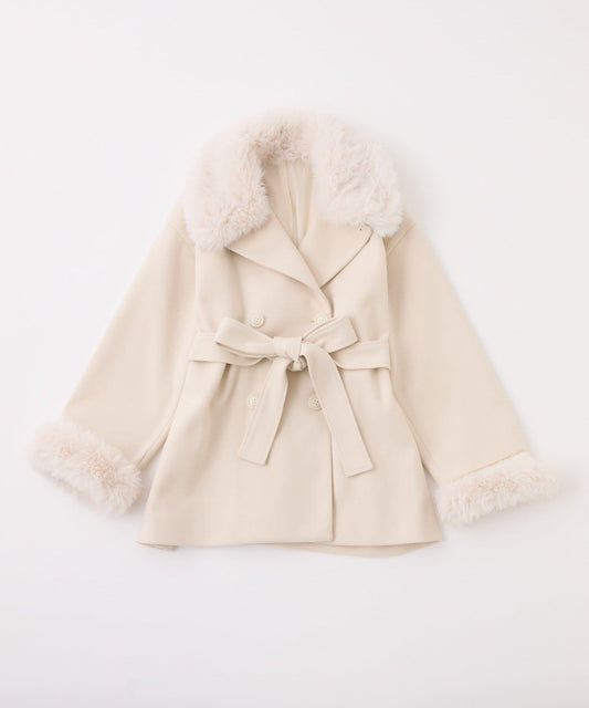 3WAY領袖毛絨中長大衣