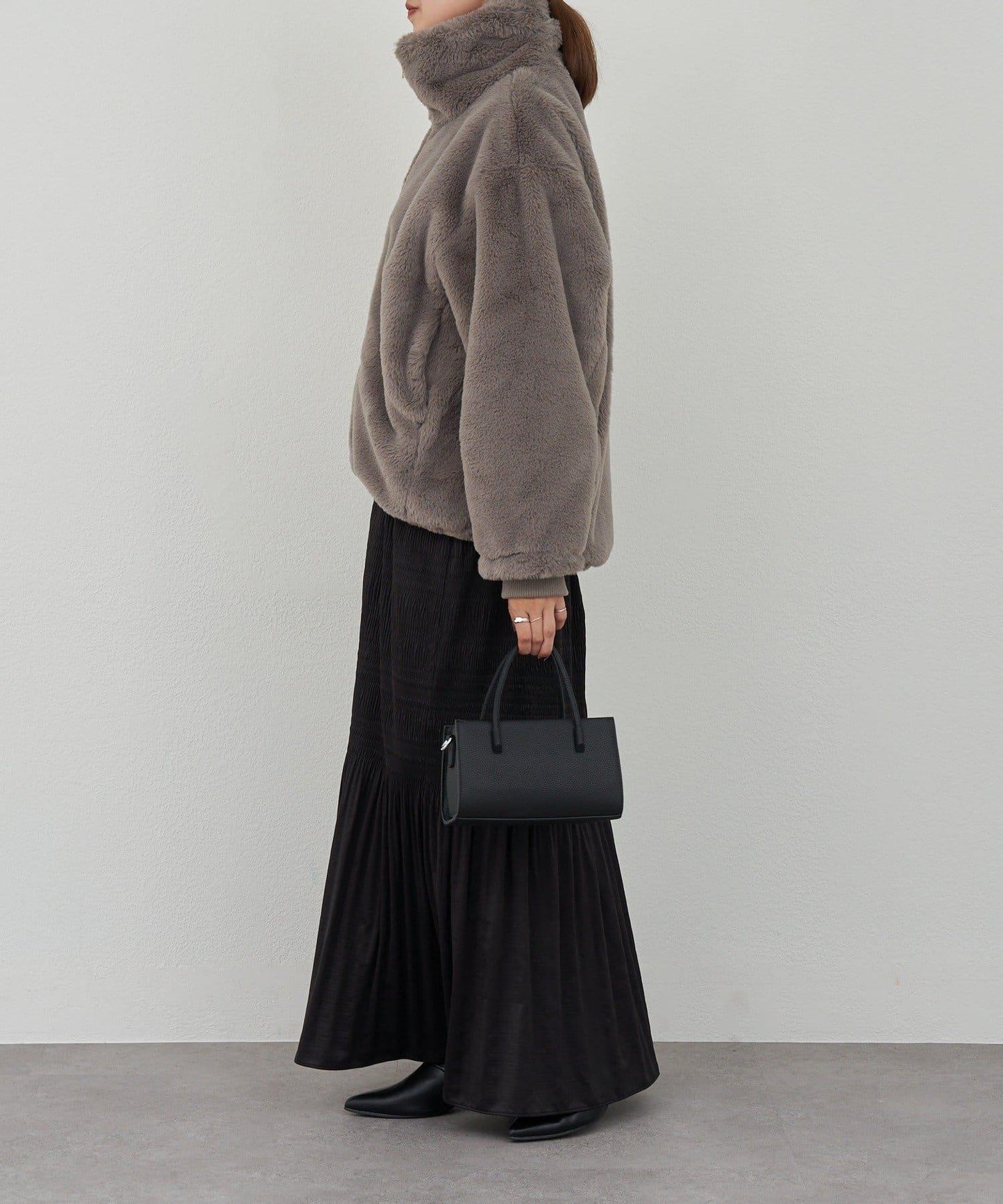 雙拉鍊毛絨大衣