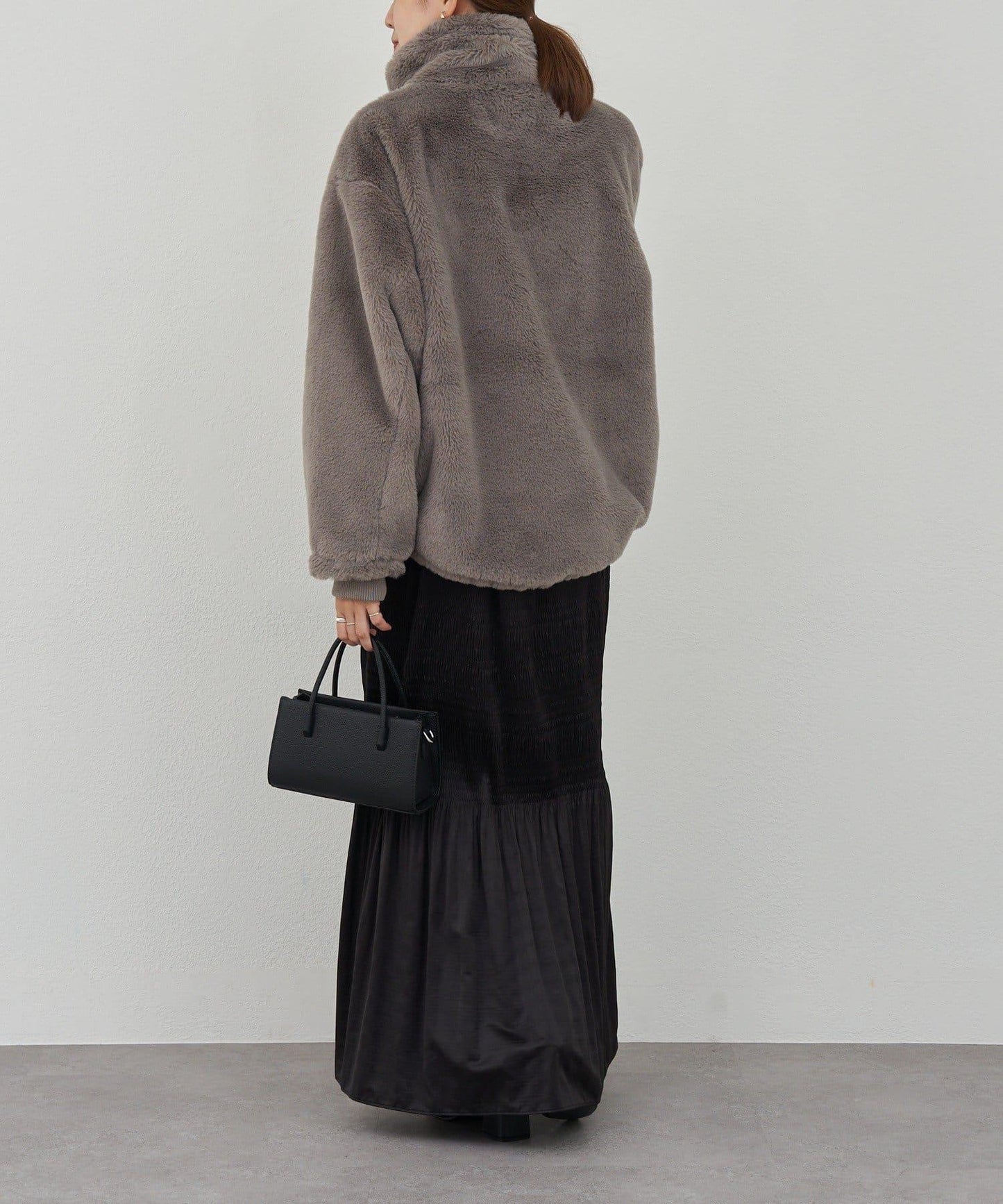 雙拉鍊毛絨大衣