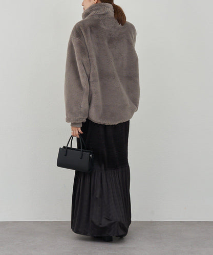 雙拉鍊毛絨大衣