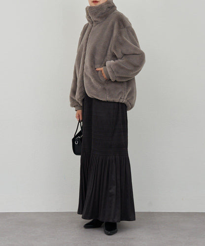 雙拉鍊毛絨大衣