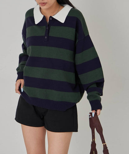 寬鬆橄欖球針織衫