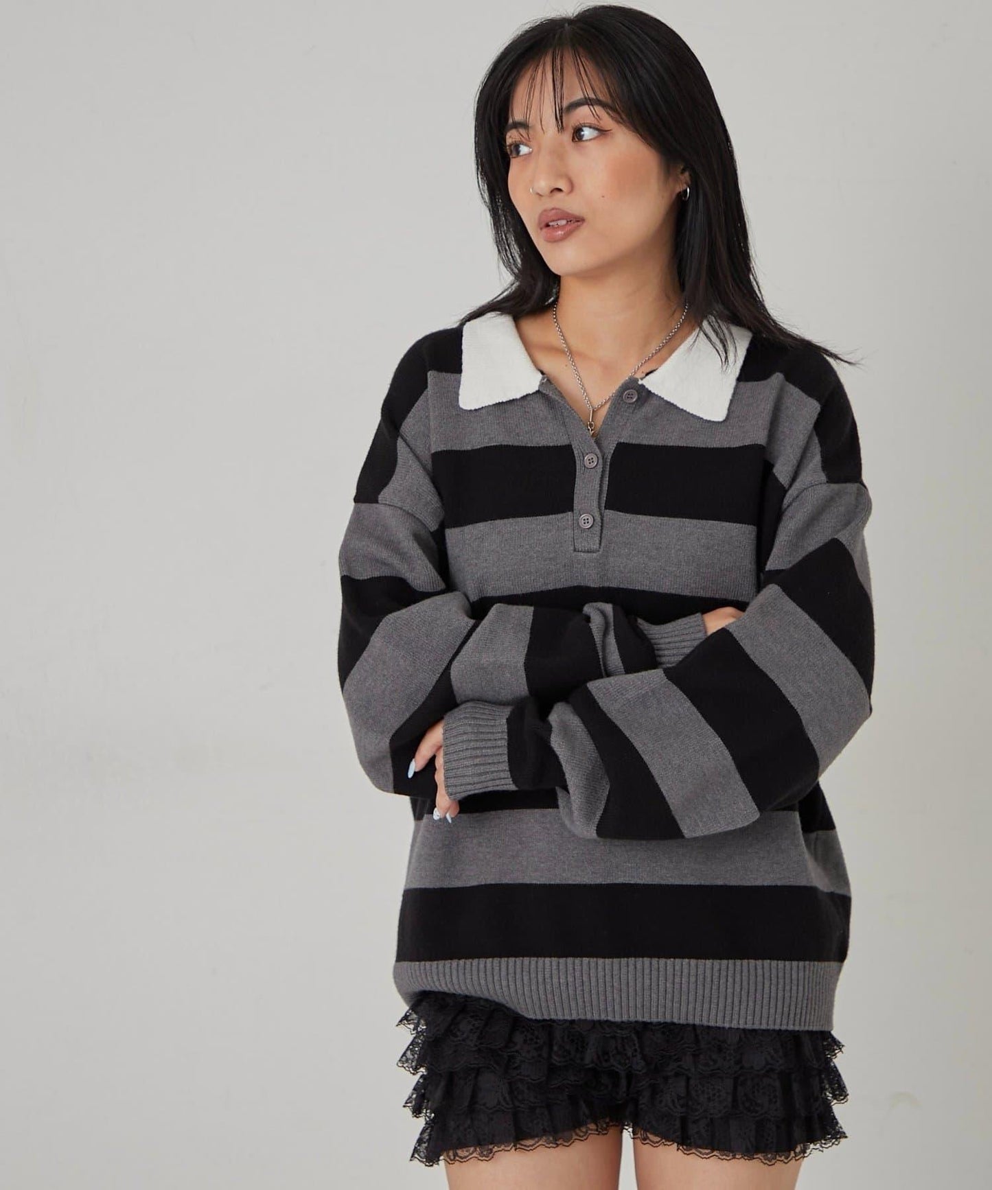 【WHO'S WHO gallery】寬鬆橄欖球針織衫