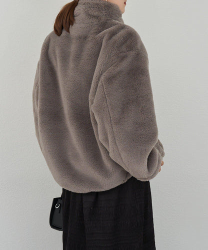 雙拉鍊毛絨大衣