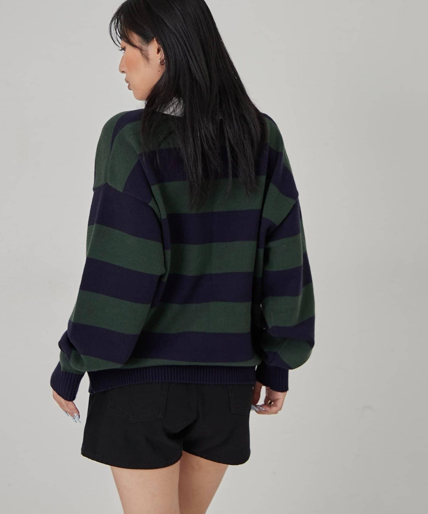 寬鬆橄欖球針織衫