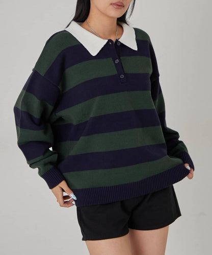 【WHO'S WHO gallery】寬鬆橄欖球針織衫