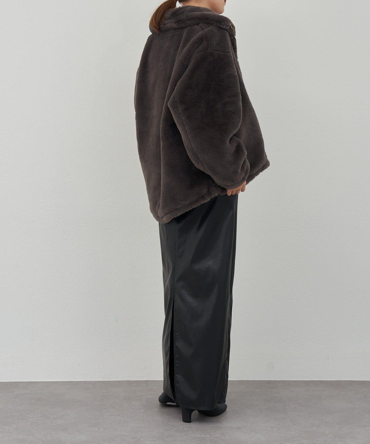 雙拉鍊毛絨大衣