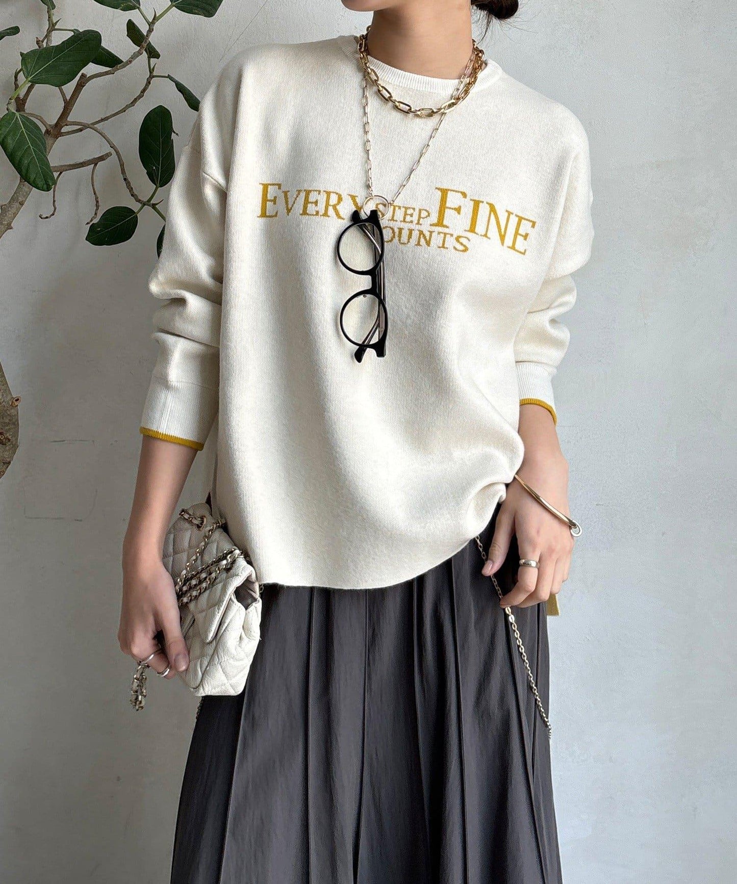 雙面提花標誌針織衫